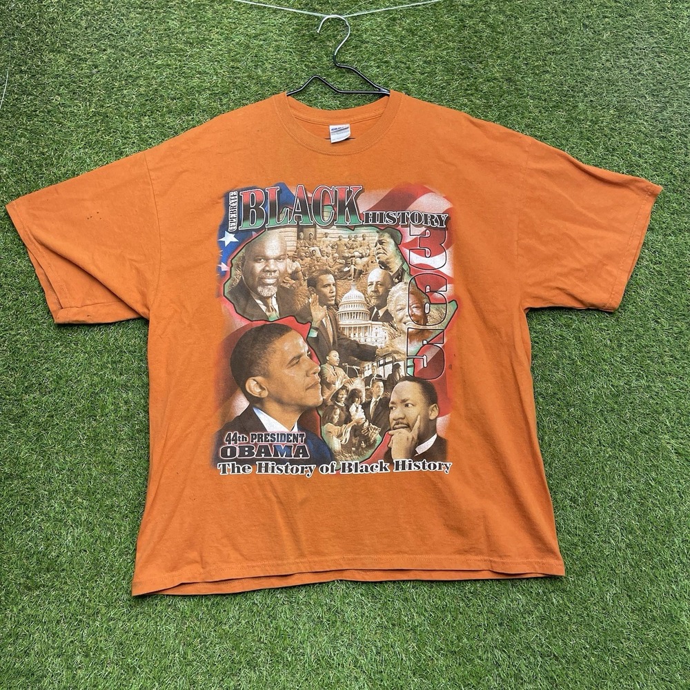 VTG Y2K Black History Obama Shirt Mens 2XL Rosa Parks MLK Frederick Rap Tee